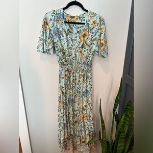 Spring floral high low dress -Able the Label